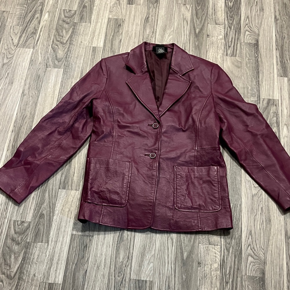 Metrostyle vintage leather blazer style jacket